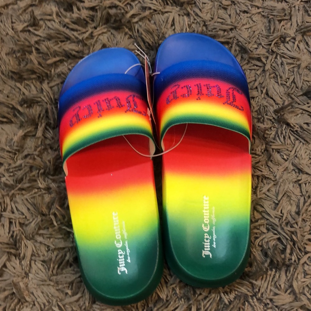 Rainbow Juicy Couture Slides - Picture 5 of 7